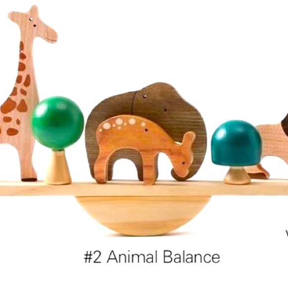 Woden Montessori Animal Balance Blocks Toy. - Picture 2 of 3